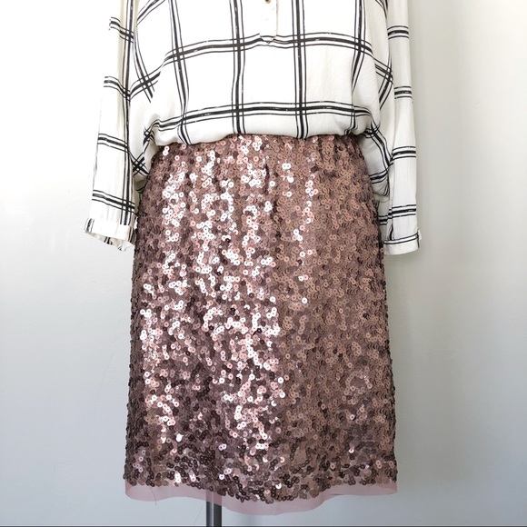 LC Lauren Conrad Dresses & Skirts - LC Conrad - Rose Gold Sequin Skirt